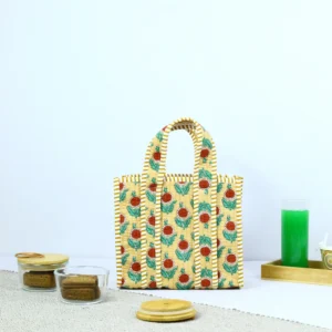 Elegant Floral Screen Print Lunch Bag