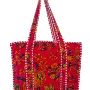 Printed Cotton Velvet Tote Bag